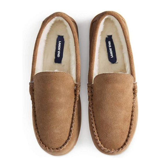 Nwot Lands End Suede Moccasin Slippers 